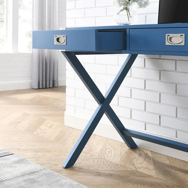 Solid Wood Computer Desk with Drawers