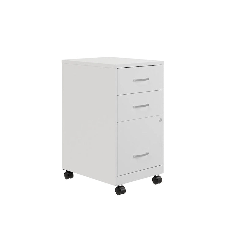 Space Solutions 18Deep 3 Drawer Mobile Organizer Metal Cabinet, Black