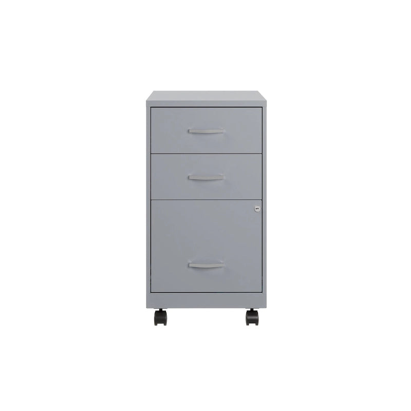 Space Solutions 18Deep 3 Drawer Mobile Organizer Metal Cabinet, Black