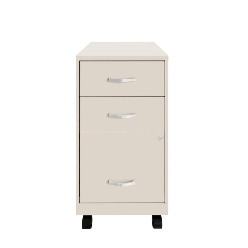 Space Solutions 18Deep 3 Drawer Mobile Organizer Metal Cabinet, Black