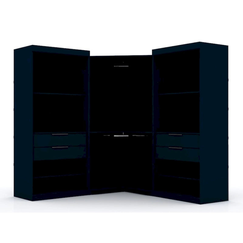 Mulberry Open 3 Sectional Modern 4 Drawer Wardrobe Corner Closet Set of 3