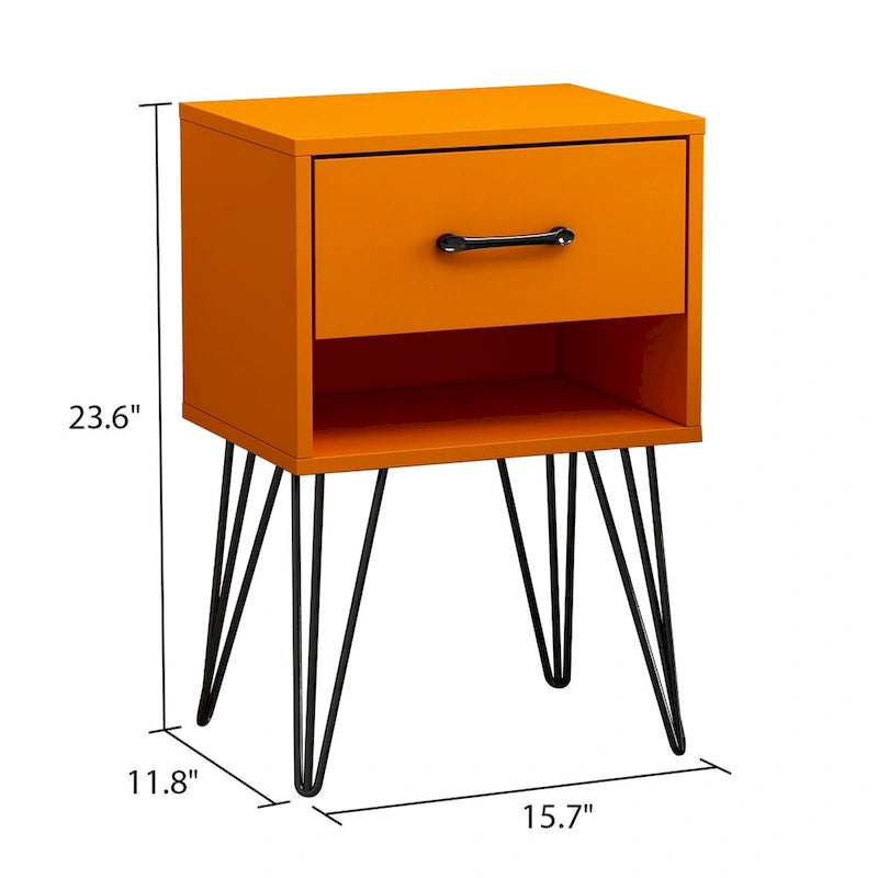 1-Drawer Nightstand With One-Open Shelf