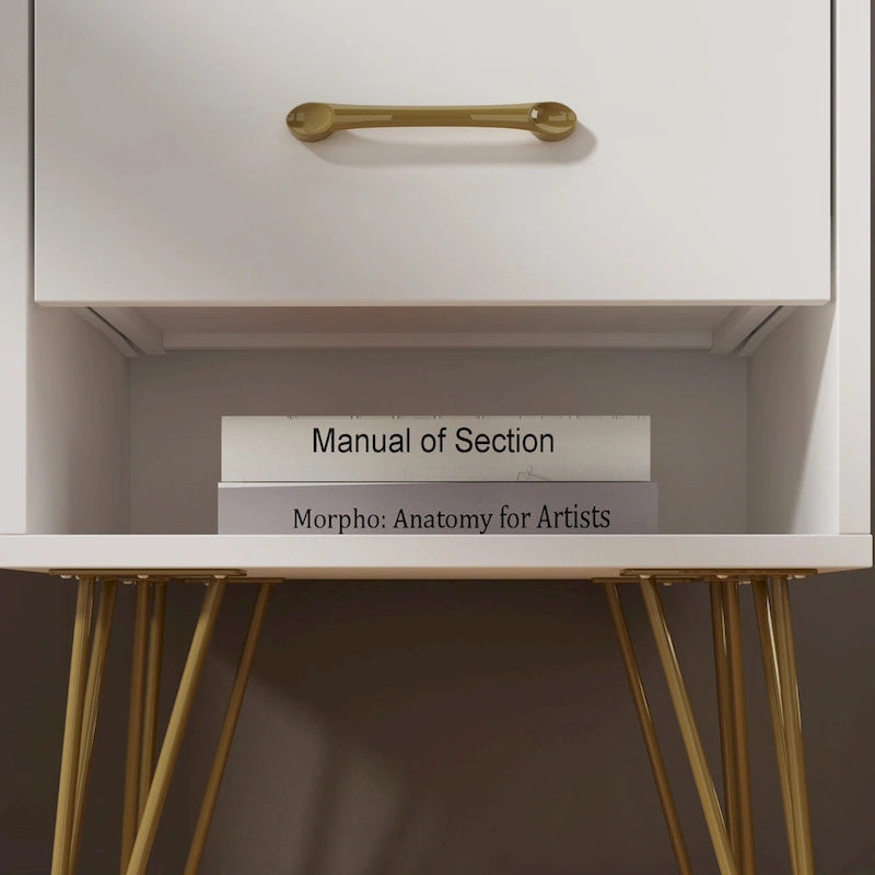 1-Drawer Nightstand With One-Open Shelf