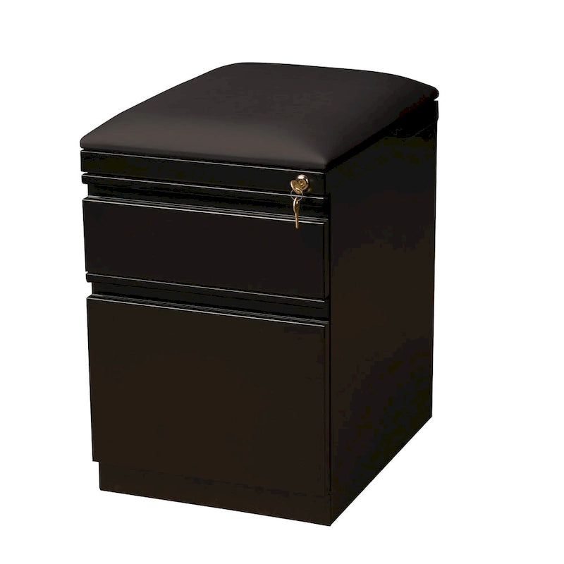 Hirsh 20 D Mobile Pedestal Box File Cabinet with Seat Cushion,White