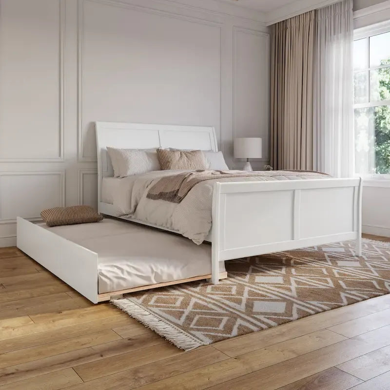 Portland Solid Wood Platform Bed with Matching Footboard and Trundle