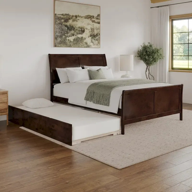 Portland Solid Wood Platform Bed with Matching Footboard and Trundle