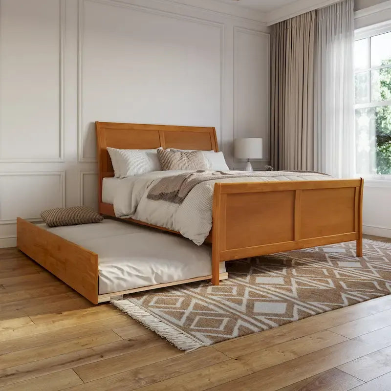 Portland Solid Wood Platform Bed with Matching Footboard and Trundle
