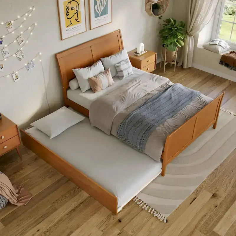 Portland Solid Wood Platform Bed with Matching Footboard and Trundle