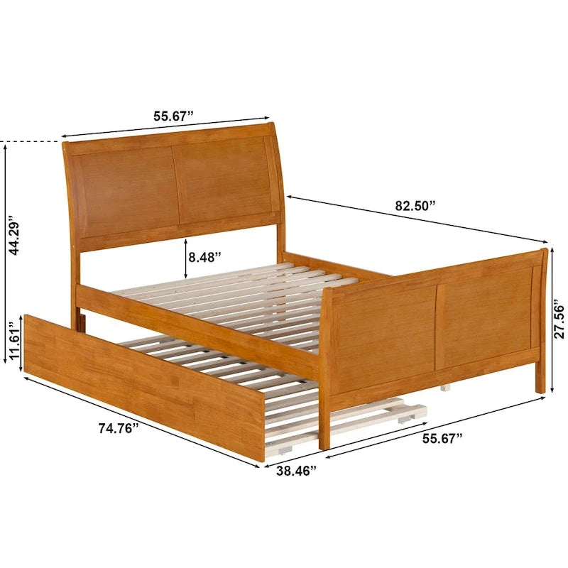 Portland Solid Wood Platform Bed with Matching Footboard and Trundle