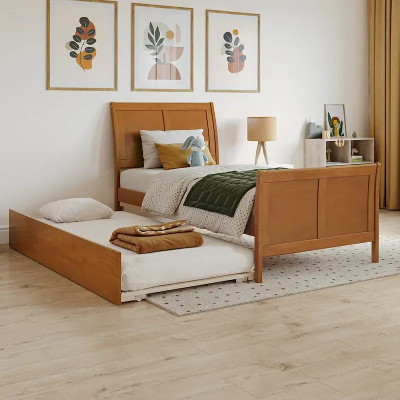 Portland Solid Wood Platform Bed with Matching Footboard and Trundle