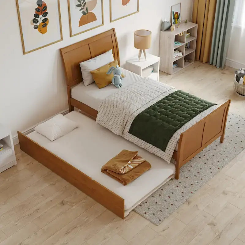 Portland Solid Wood Platform Bed with Matching Footboard and Trundle