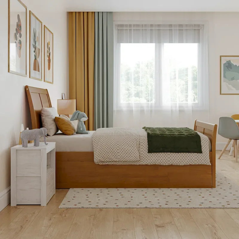 Portland Solid Wood Platform Bed with Matching Footboard and Trundle