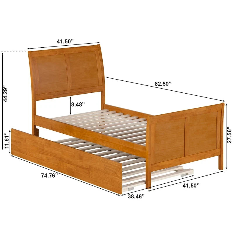 Portland Solid Wood Platform Bed with Matching Footboard and Trundle