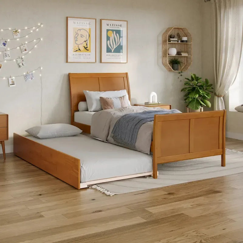 Portland Solid Wood Platform Bed with Matching Footboard and Trundle