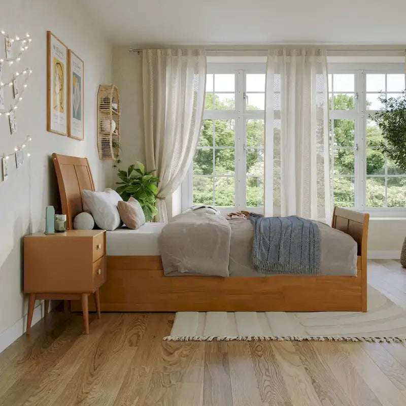 Portland Solid Wood Platform Bed with Matching Footboard and Trundle
