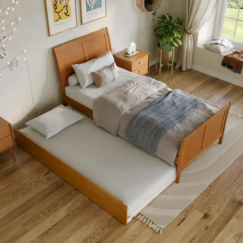 Portland Solid Wood Platform Bed with Matching Footboard and Trundle