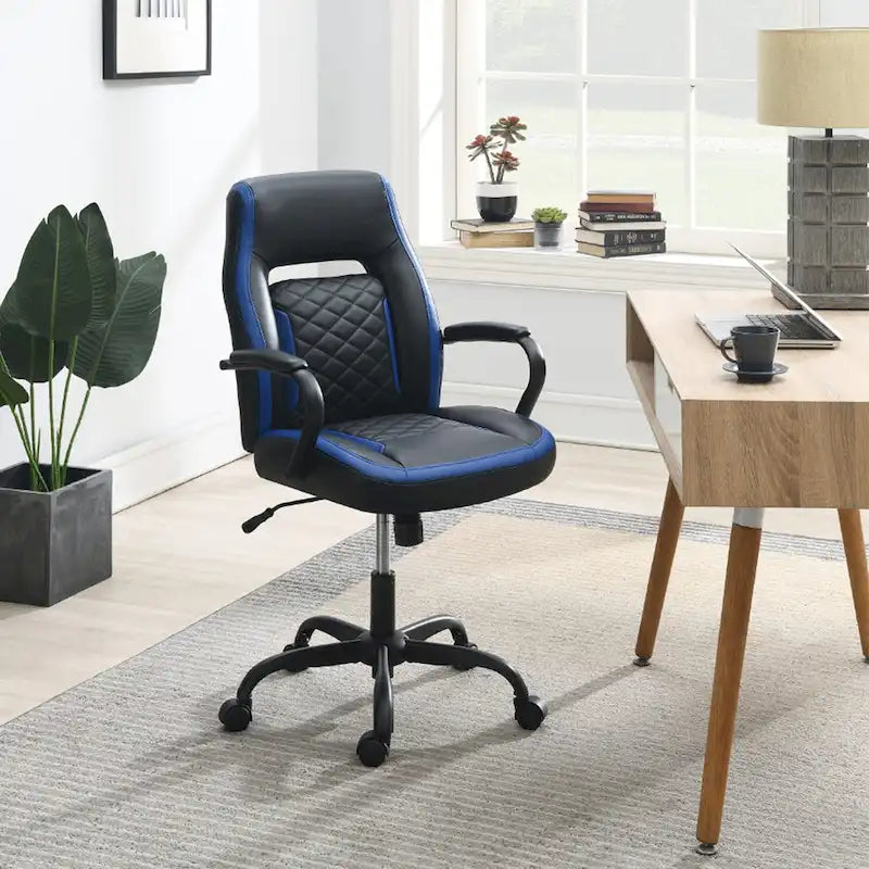 Upholstered Office Chair with Padded Armrests