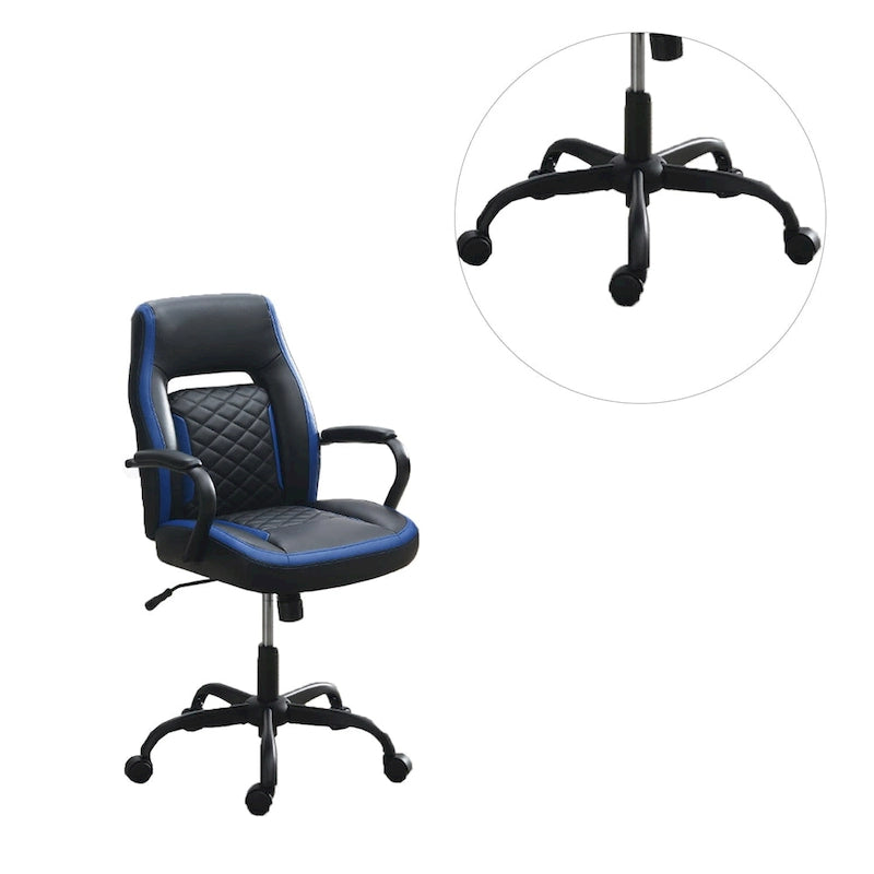 Upholstered Office Chair with Padded Armrests