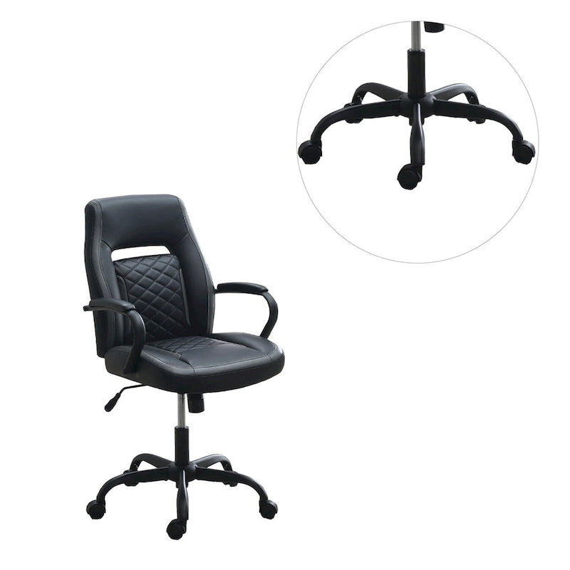 Upholstered Office Chair with Padded Armrests