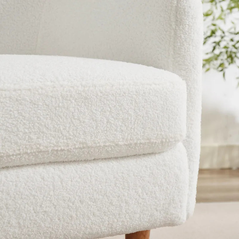 VANOMi 28.34 Accent Armchair, Velvet Barrel Chair with Solid Wood Legs