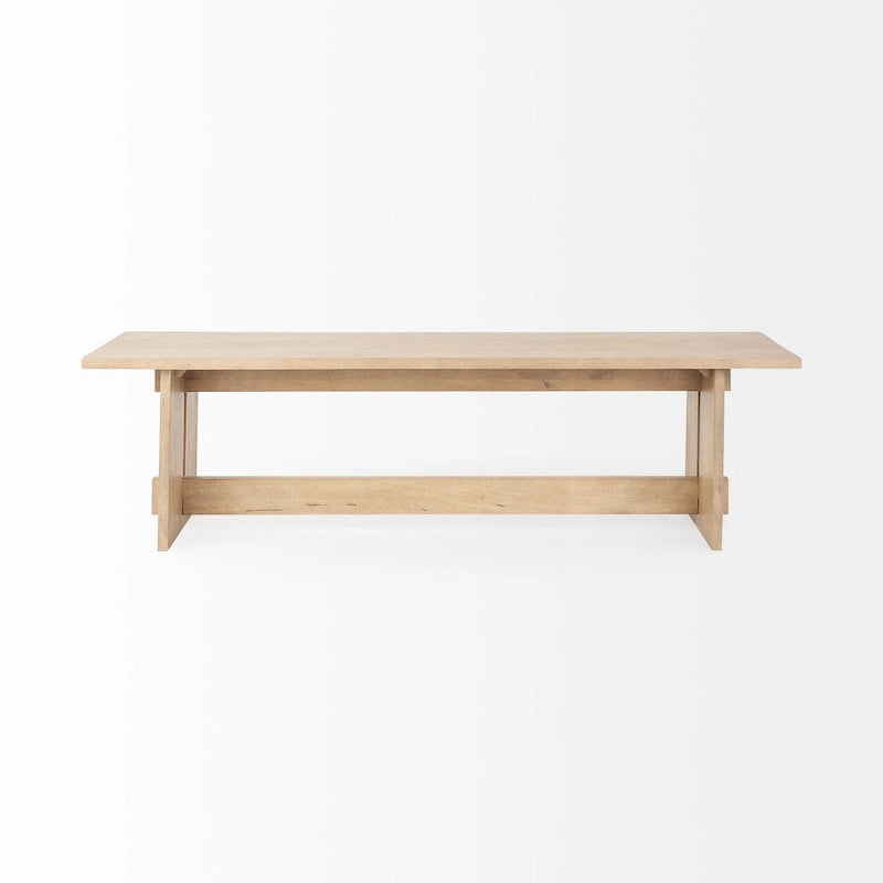 Aida Grey Brown Solid Wood Dining Bench