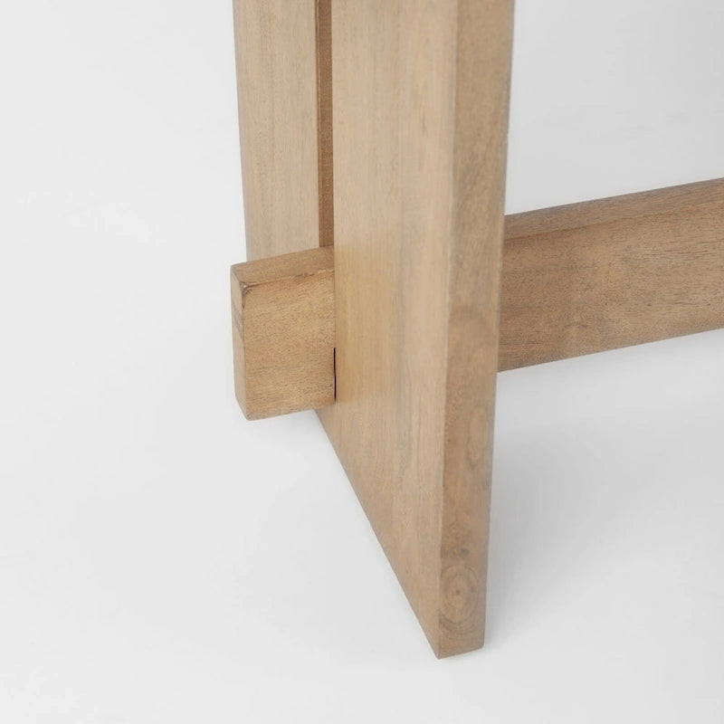 Aida Grey Brown Solid Wood Dining Bench