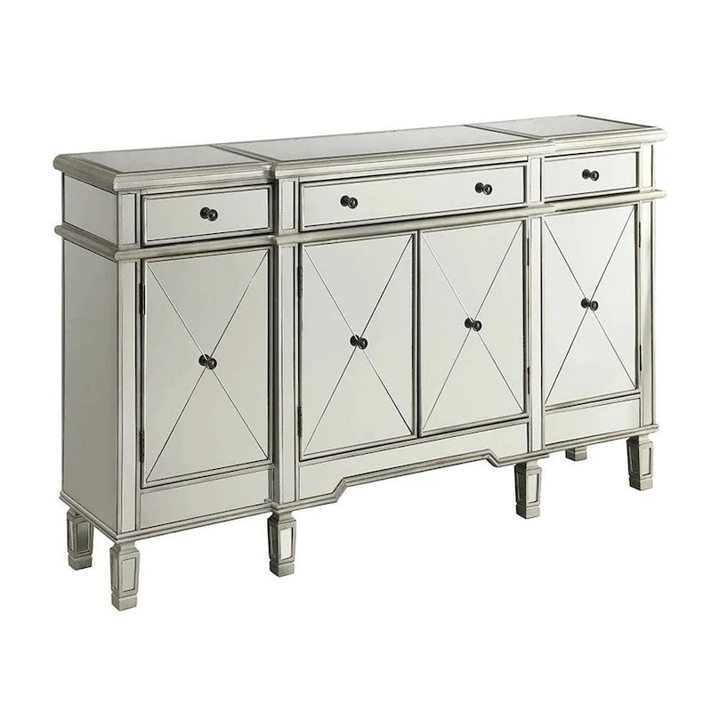 Battista Silver Mirrored Wine Cabinet
