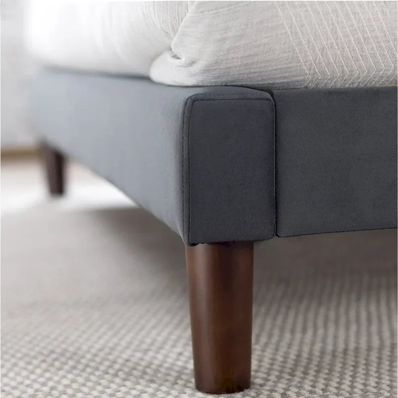 Priage by ZINUS slate black Upholstered Platform Bed Frame