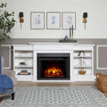 Ashton 93 Grand Media Electric Fireplace in White by Real Flame