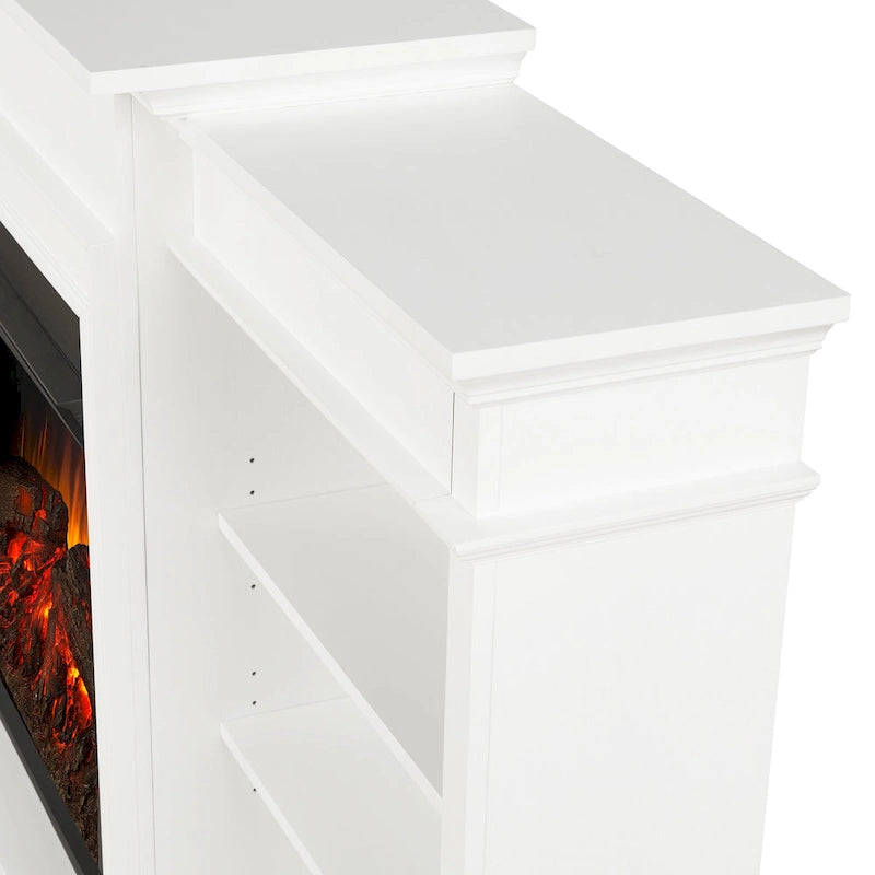 Ashton 93 Grand Media Electric Fireplace in White by Real Flame