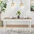 Simple Living Skipton Walnut/ White Rubberwood Rectangular Table - Walnut