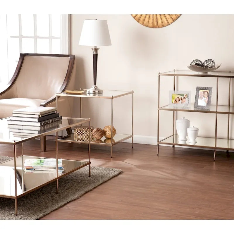 SEI Furniture Grant Glam Glass Side Table