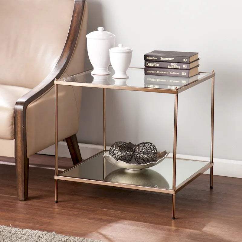 SEI Furniture Grant Glam Glass Side Table