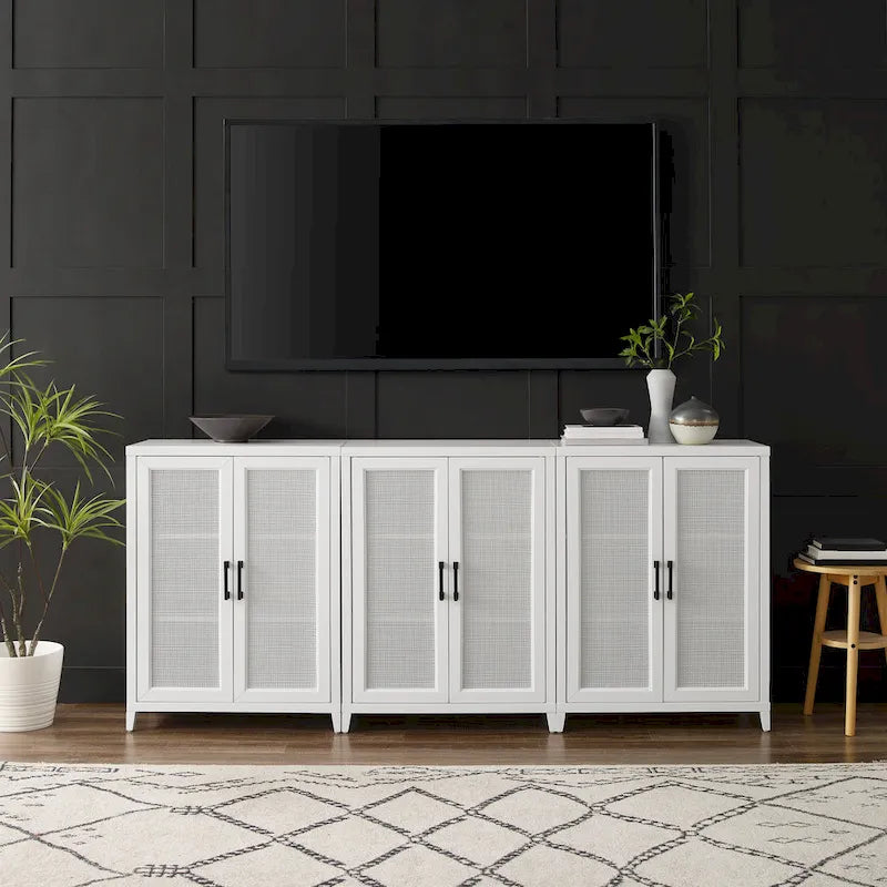Crosley Milo 3Pc Media Storage Cabinet Set