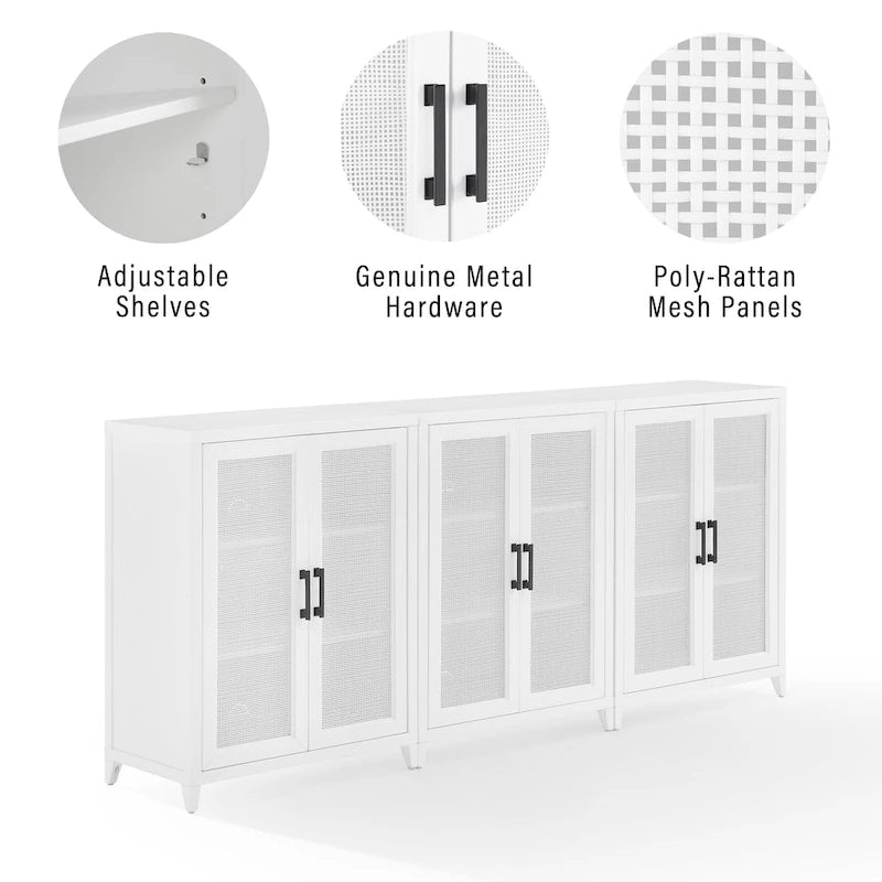 Crosley Milo 3Pc Media Storage Cabinet Set
