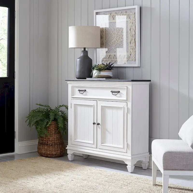 Allyson Park Wirebrushed White Charcoal 42 Inch Accent Hall Console