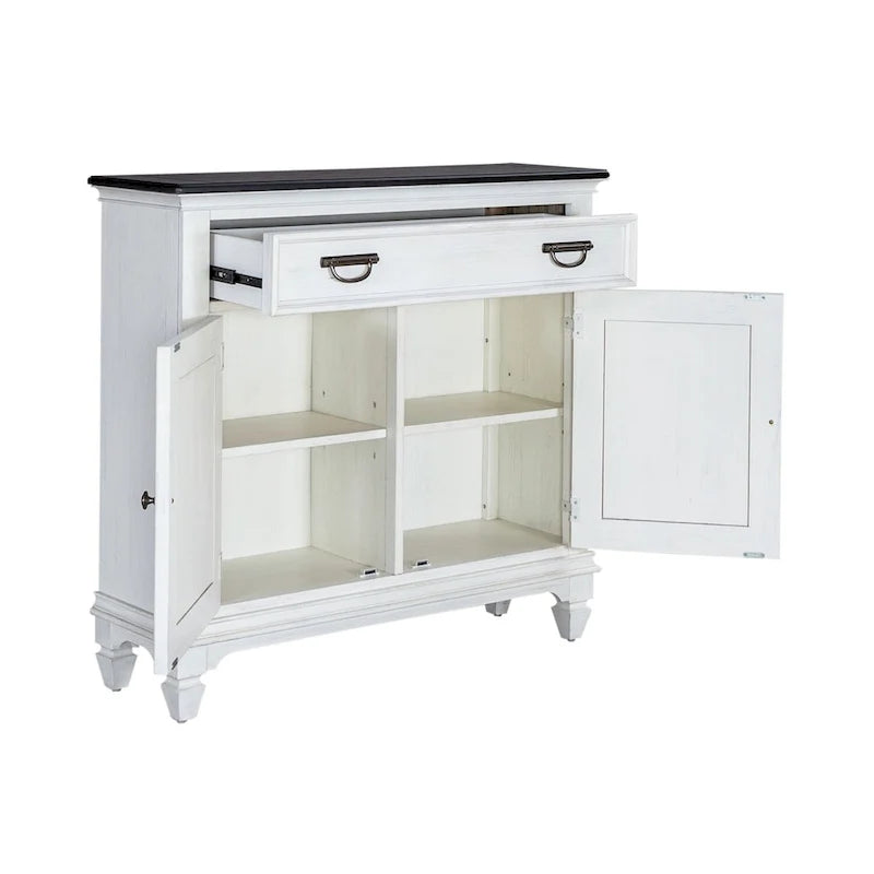 Allyson Park Wirebrushed White Charcoal 42 Inch Accent Hall Console