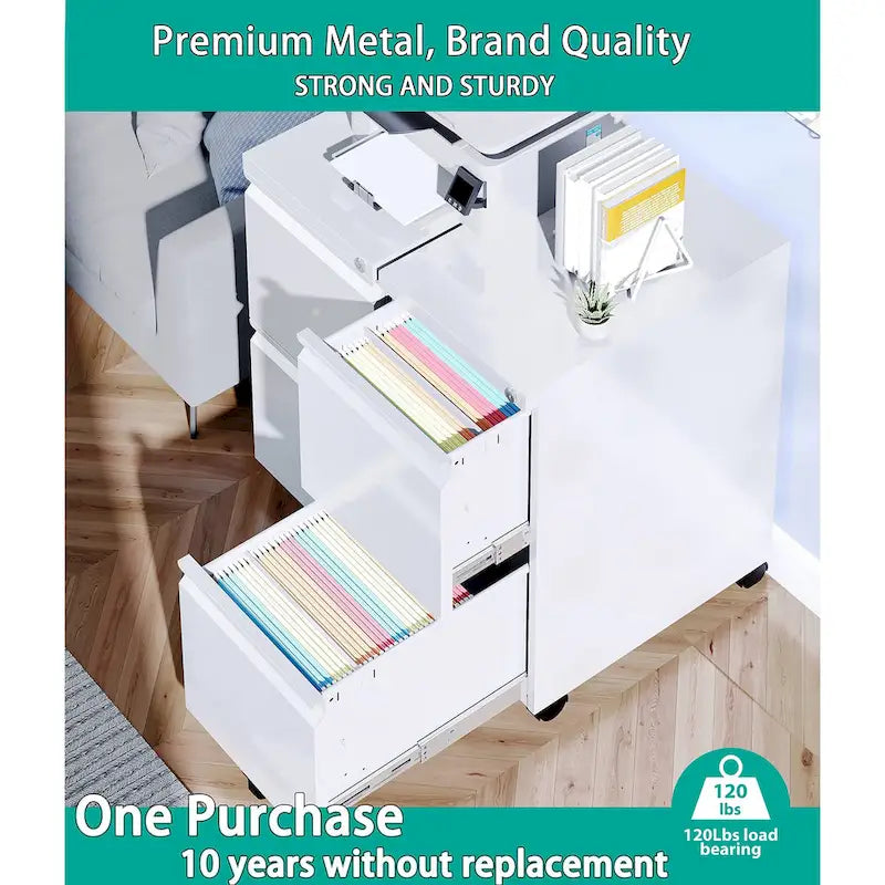 2 Drawer Mobile File Cabinet Under Desk Storage Drawers File Cabinets