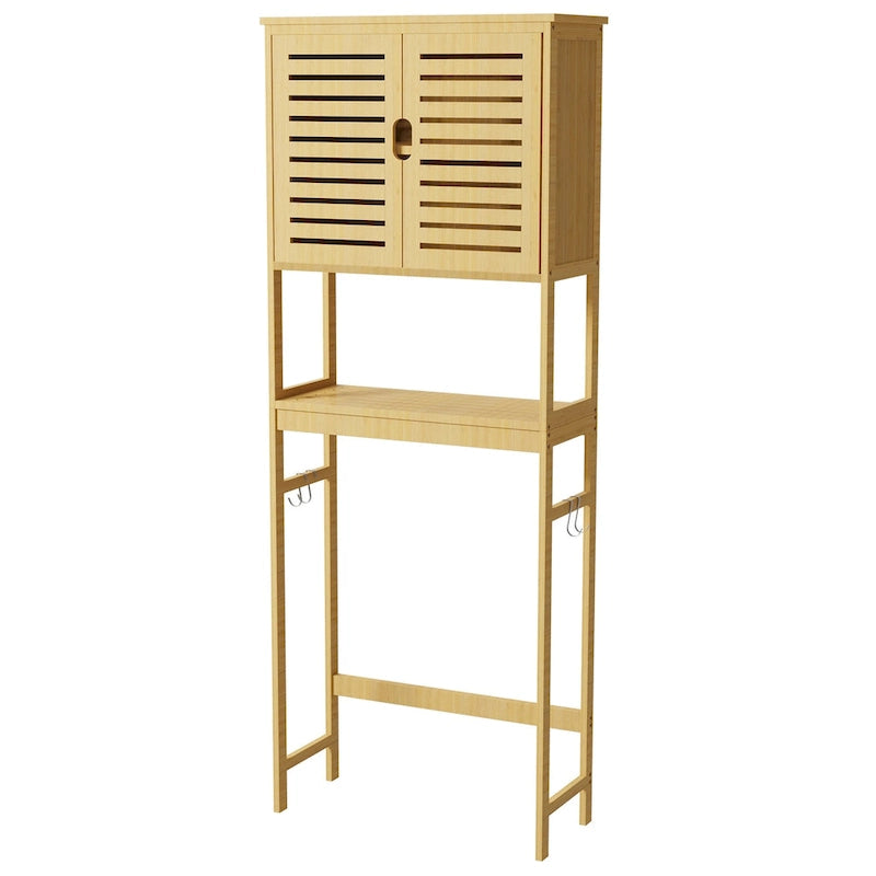 Bathroom Over The Toilet Storage Cabinet Organizer With Doors Shelves - 25 x 10 x 69