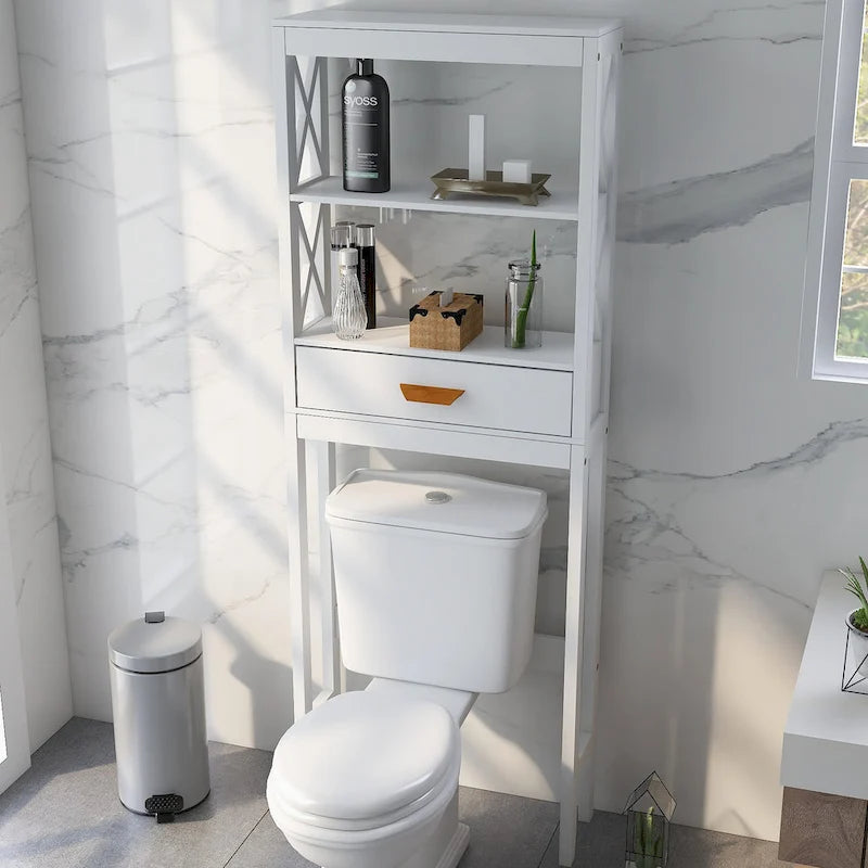 Over-the-Toilet Storage Cabinet with one Drawer and 2 Shelves