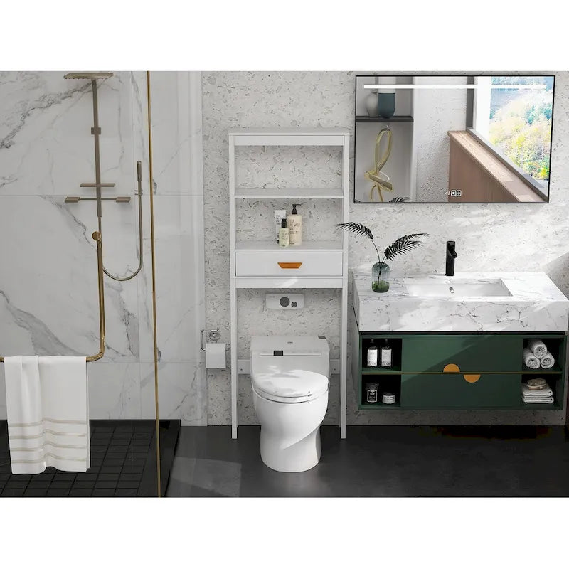 Over-the-Toilet Storage Cabinet with one Drawer and 2 Shelves