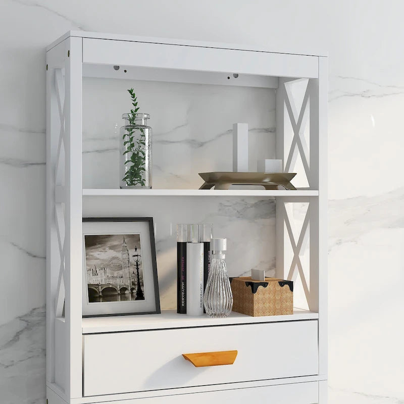 Over-the-Toilet Storage Cabinet with one Drawer and 2 Shelves