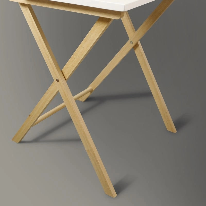 Solid Wood 2-tier Folding Laptop Working Desk