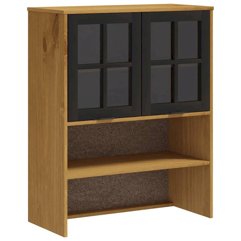 vidaXL Top for Highboard with Glass Doors FLAM Solid Wood Pine - 31.5 x 14.6 x 39.4