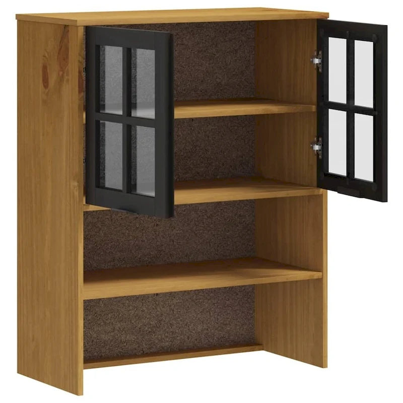 vidaXL Top for Highboard with Glass Doors FLAM Solid Wood Pine - 31.5 x 14.6 x 39.4