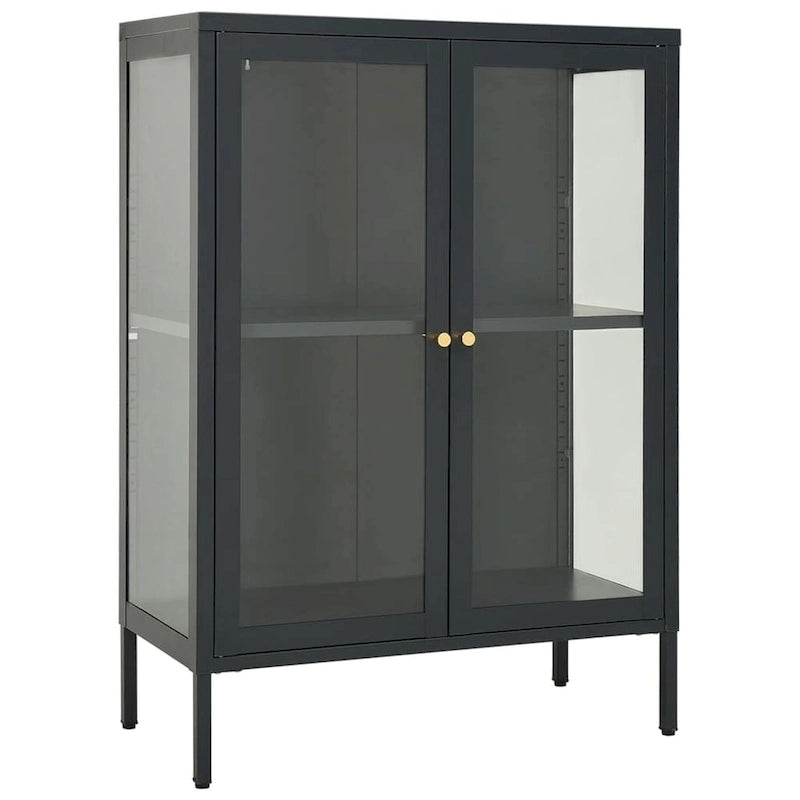 vidaXL Sideboard Anthracite 29.5x13.8x41.3 Steel and Glass