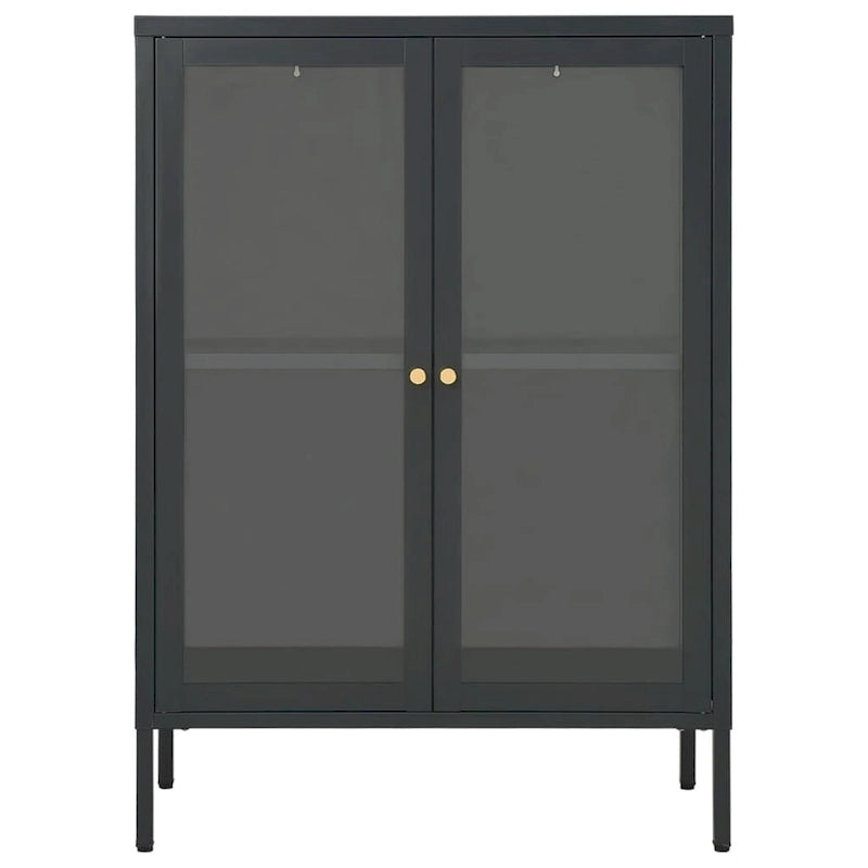 vidaXL Sideboard Anthracite 29.5x13.8x41.3 Steel and Glass