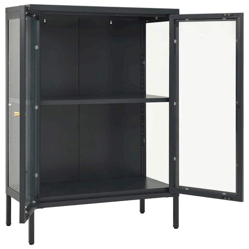 vidaXL Sideboard Anthracite 29.5x13.8x41.3 Steel and Glass