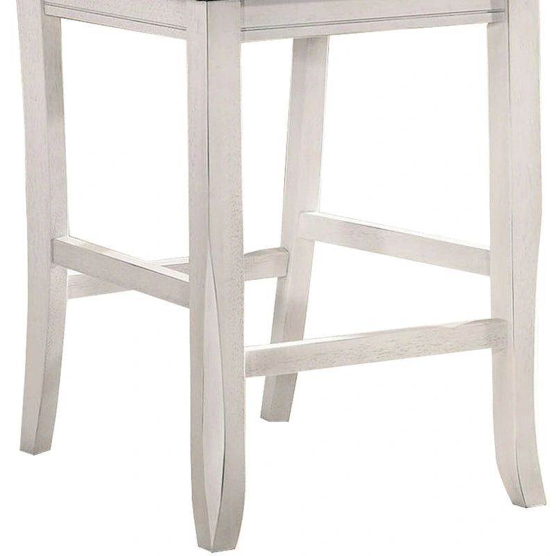 Wooden Counter Height Chair with Curved Back, Set of 2 - 18.5 L x 20.5 W x 40 H