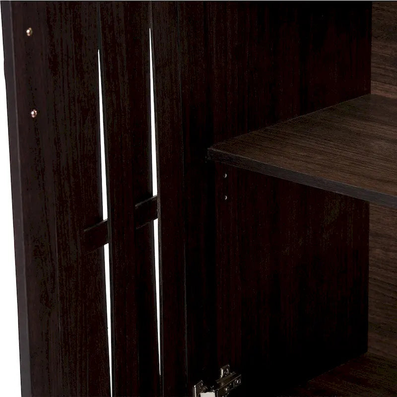 Excel Modern and Contemporary Dark Brown Sideboard Storage Cabinet - 31.2 High x 15.6 Wide x 35.1 Deep